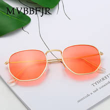 Mvbbfjr óculos de sol da moda para homens e mulheres, sombra de metal, armação quadrada pequena, vintage, retrô uv400, atacado 2024 - compre barato