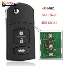 Kutery-llave de coche remota para MAZDA 2 M2 3 M3 5 M5 6 M6 8 M8 SKE126-01 433Mhz, 3 botones sin Chip, con Chip 4D63, 5 unids/lote 2024 - compra barato
