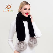 ZDFURS-bufanda de piel de zorro Natural para mujer, bufanda de piel de zorro Natural Rex, gruesa y cálida, para invierno, novedad de 2018 2024 - compra barato
