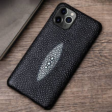 Genuine Leather Phone Case For IPhone 12 Mini 11 Pro Pearl Fish Texture For Apple X 11 Max 12 6 6S 7 8 Plus SE 2020 Cover Funda 2024 - buy cheap