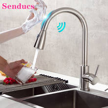 Sensitive Touch Kitchen Faucets Senducs Brushed Nickel Pull Out Kitchen Mixer Tap Intelligent Smart Touch Kitchen Sink Faucet 2024 - buy cheap