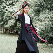 Catazer traje cosplay adulto tradicional chinês hanfu, uniforme samurai de festa, traje retrô oriental, para homens e mulheres, uniforme 2024 - compre barato