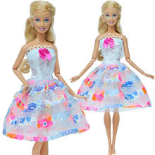 Vestido colorido para barbie, vestido de festa de casamento, vestido de noite, roupa casual diária, acessórios de boneca, brinquedos diy de menina 2024 - compre barato