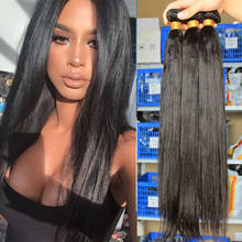 Yaki-mechones de pelo liso con cierre para mujer, cabello humano brasileño 100%, 3, 4 mechones, extensiones de cabello Remy de Color Natural 2024 - compra barato