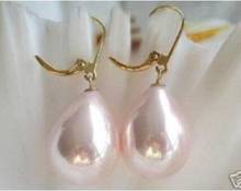 New 12X16MM Pink South Sea shell Pearl Hook Dangle Earrings 2024 - buy cheap