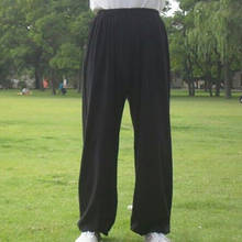 Men Women Tai Chi Trousers Outdoor Taekwondo Karate Judo Chinese Kung Fu 95 Cm-185 Cm Cotton Black Martial Art Training Pants 2024 - buy cheap