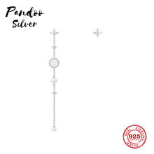 Fashion Charm Sterling Silver Original 1:1 Copy,Asymmetric Long Earrings With Pearl & Mother Of Pearl  Jewelry Gift For Female 2024 - buy cheap