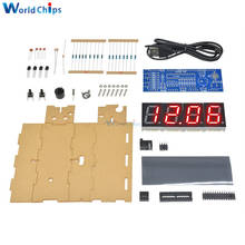 4-Digit DIY LED Electronic Clock Kit Microcontroller Digital Clock Time Light Control Temperature Thermometer DIY Kit Module RED 2024 - buy cheap