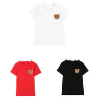 Детская футболка для мальчиков и девочек, детская футболка из 100% хлопка с мультяшным медведем, брендовые футболки, топы, одежда, короткая 2024 - купить недорого
