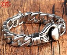 Pulsera de plata de ley 925 para hombre, guantes de moda, pulsera de 16mm 2024 - compra barato