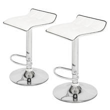 Taburetes de Bar curvos para pies, taburete de tela Pu ajustable de 360 grados, con embalaje suave, Barra blanca, moderno, 2 unidades 2024 - compra barato