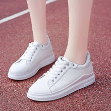 Casual Ladies Shoes Fashion Women Shoes Woman Vulcanized Shoes Leather Lace Up Breathable Flat Platform Shoes Female Sneakers 2024 - buy cheap