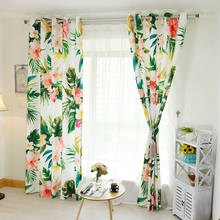 2PCS A Lot Curtains for Living Room Pastoral Semi Blackout Curtain Plants Leaves Printed Drapes Modern Blinds Window Decor 2024 - buy cheap