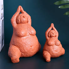 TA Abstract Yoga Figure Art Sculpture Fat Lady Statue Creative Female Character Resin Craft Desktop Decoration 1650519 2024 - buy cheap