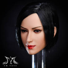 1/6 cabeça feminina esculpida cabelo curto beleza asiática cabeça de menina esculpida modelo cabeça de boneco de figura de ação de 12" 2024 - compre barato