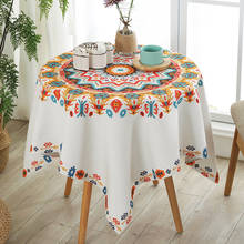 Mantel redondo con estampado Floral para boda, cubierta de mesa Rectangular, estilo bohemio 2024 - compra barato