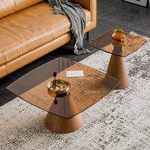 FOSUHOUSE-mesas de centro de cristal para el hogar, muebles modernos de madera maciza, sofá, mesa lateral de almacenamiento de ocio, mesa esquinera 2024 - compra barato