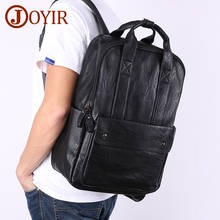 JOYIR Simple Black Backpack Men PU Leather Business Bags for Men Quality 15.6" Laptop Backpack Male ShoolBags Casual Daypacks 2024 - buy cheap