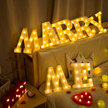 Luz LED 3D con letras en inglés para pared, marquesina con alfabeto, luz de noche para colgar en el hogar, decoración de boda, fiesta de cumpleaños, 26 unidades 2024 - compra barato