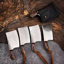 Mini cuchillo de acero de Damasco, herramienta de supervivencia EDC de bolsillo táctico de autodefensa para acampar, CNC 2024 - compra barato