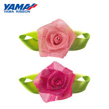 YAMA Foliage-Cinta para adornos para el cabello, flor rosa de diámetro 22mm ± 3mm, hoja de 41mm ± 3mm, 100 unids/bolsa, bricolaje 2024 - compra barato