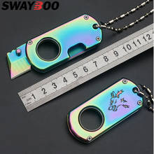 Dropship Outdoor Self-defense Folding Knife EDC Tool Portable Ring Necklace knife Multi-function With Glass Breaker 2024 - buy cheap