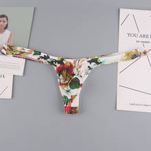 Mens Thongs and G Strings Sexy Printed Nylon Men's Underwear Penis Pouch Panties Men Bikini Briefs Jockstrap Men Cueca 2024 - buy cheap