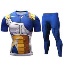 Animation T Shirts Men Gym Compression Tops Vegeta Goku Costume Sports Tees Shirt Fitness Running Shorts Sportwear Dropship 2024 - buy cheap
