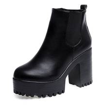 Botas de tacón cuadrado para Mujer, Zapatos con plataforma, de cuero PU, hasta el muslo, para motocicleta, novedad de 2021 2024 - compra barato