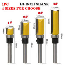 1 шт., хвостовик 1/4 дюйма, шаблон для обшивки шарнирного фрезерного станка с подшипником, прямой концевой фрезерный станок, триммер, очистка, фреза для дерева 2024 - купить недорого