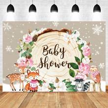 Fondo de vinilo personalizado para fiesta de Safari, árbol de Navidad, bosque salvaje, invierno, recién nacido, Baby Shower, cumpleaños 2024 - compra barato