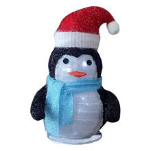 Светящийся Пингвин/Снеговик/Санта-Клаус, рождественское складное уличное украшение, светодиодный уличсветильник ильник, Рождественский двор, HFing 2024 - купить недорого