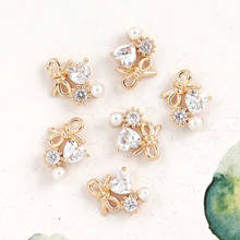 5pcs TN5253 Bow Love heart Alloy Zircon Nail Art Crystals nail jewelry Rhinestone nails accessories supplies decorations charms 2024 - buy cheap