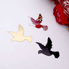 30 pieces 5cm DIY Pigeon Shape Acrylic Mirror Sticker Party Stickers Wedding Decor Kid's Room Event Party Guest Gifts 2024 - buy cheap