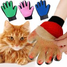 Перчатка для груминга кошек, ТПР перчатка для вычесывания и удаления шерсти у собак и животных, щетка для массажа и очистки домашних питомцев 2024 - купить недорого