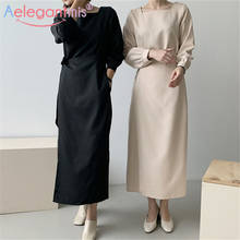 aelegantmis New 2022 Women's Spring Autumn Dresses Design Fashionable Korean Style Elegant Vintage Midi Dress Sashes Vestidos 2024 - buy cheap