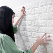 Adesivo de parede de espuma 3d 70x77cm, papel de parede para sala diy, tijolo engrossado, decoração de casa, adesivo de espuma autoadesivo, sala de arte infantil 2024 - compre barato