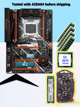 HUANANZHI-placa base X79 para videojuegos, componente con M.2, 128G, NVME, SSD, GPU, GTX750TI, 2G RAM, 4x8G, 1600 RECC, CPU Intel Xeon E5 2670, 2,6 GHz 2024 - compra barato