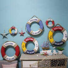 Bote de anillo salvavidas para colgar en el barco, decoración de pared para el hogar de estilo mediterráneo 2024 - compra barato