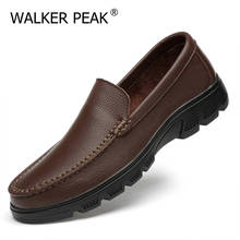 Comfortable Genuine Leather Loafers Shoes Soft Mens Moccasin Shoes Fashion Breathable Casual Falts Men Autumn Shoes Walkerpeak 2024 - buy cheap