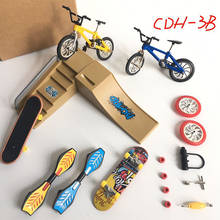 Mini dedo skate fingerboard bmx conjunto de bicicleta divertido skate placas mini bicicletas brinquedos para crianças meninos crianças presentes cor aleatória 2024 - compre barato