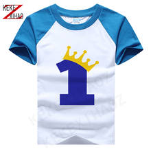 1 2 3 Years Birthday Number 1-3 Letter Print T-Shirt Boys Short Sleeve Tee Tops Kids Clothes Children Girl Birthday Party Wear 2024 - buy cheap