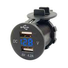 Cargador USB Dual DC 12-24V 4.2A, toma de corriente para coche, encendedor de cigarrillos, Monitor de voltímetro Digital LED para coche, barco, Moto 2024 - compra barato