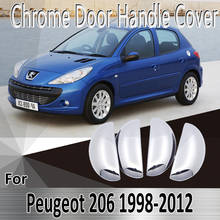 Pegatinas de decoración cromadas para manija de puerta, accesorios de reacondicionamiento de pintura para Peugeot 206, 206 + 206, sw, 206cc, 1998 ~ 2012 2024 - compra barato