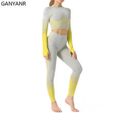 GANYANR Seamless Yoga Set Fitness Clothing Workout Women Jogging Sport Suit Gym Wear Tracksuit Leggings Seamless Sweat Bodysuit 2024 - buy cheap