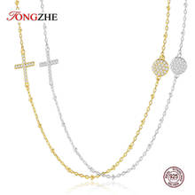 TONGZHE Christian Jesus Cross Necklace Women 925 Sterling Silver Evil Eye Necklace Choker Cross Pendants Men Jewelry 2024 - buy cheap