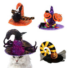 Pumpkin Spider Wizard Pet Cat Hat Small Dog Cat Halloween Cap Costume Cat Dress Cloth Cosplay Patry Pet Decoration Accessories 2024 - buy cheap