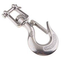 1500KG Stainless Steel Swivel Silver Clevis Hook 1/2 Inch with Latch Rigging Equipment 2024 - buy cheap
