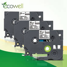 Ecowell совместимый для ленты безопасности SE3 SE4 SE5 12 мм 18 мм 24 мм черный на белом лента принтера для печати этикеток 2024 - купить недорого