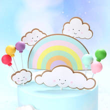 5pcs New Cloud Cake Topper Cute Rainbow Wedding Cupcake Topper For Wedding Girls Birthday Party Cake Decorations Baby Shower 2024 - buy cheap